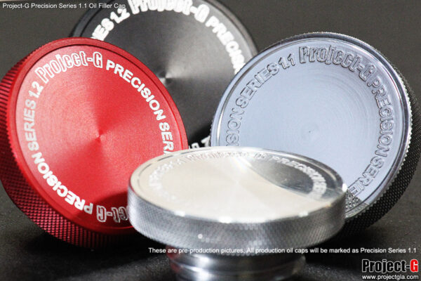Precision Series 1.1 Oil Cap - Pink Anodized (Silver Letters) - Image 3