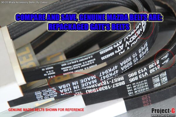 Accessories Belts (PS, AC, PS+AC) [Gates] – 1989-2005 Mazda Miata - Accessory Belt - Image 2