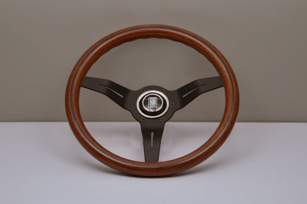 330mm Deep Corn Mahogany Wood Steering Wheel [Nardi] Black / Polished