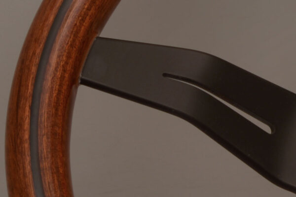 330mm Deep Corn Mahogany Wood Steering Wheel [Nardi] Black / Polished - Image 3