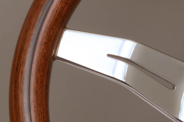 330mm Deep Corn Mahogany Wood Steering Wheel [Nardi] Black / Polished - Image 7