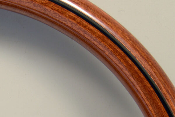 350mm Deep Corn Mahogany Wood Steering Wheel [Nardi] Black / Polished - Image 5