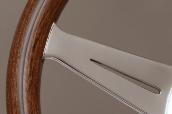 350mm Deep Corn Mahogany Wood Steering Wheel [Nardi] Black / Polished - Image 7