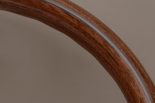 350mm Deep Corn Mahogany Wood Steering Wheel [Nardi] Black / Polished - Image 9