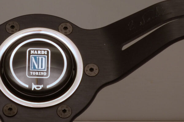 330mm Deep Corn Leather Steering Wheel [Nardi] Black or Brushed / Red Stitch - Image 6