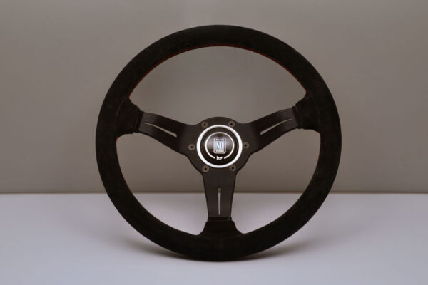330mm Deep Corn Leather Steering Wheel [Nardi] Black or Brushed / Red Stitch - Image 12