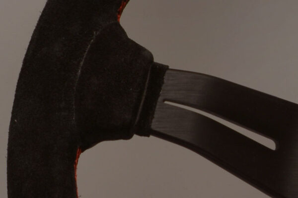 330mm Deep Corn Leather Steering Wheel [Nardi] Black or Brushed / Red Stitch - Image 9