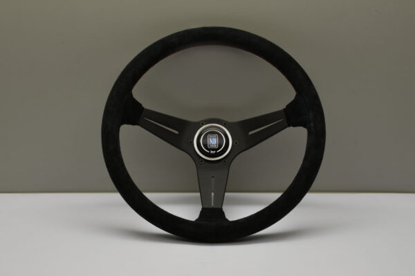 350mm Deep Corn Leather Steering Wheel [Nardi] Black, Polish or Brushed / Red Stitch - Image 13