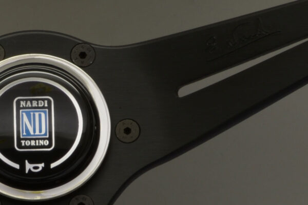 350mm Deep Corn Leather Steering Wheel [Nardi] Black, Polish or Brushed / Red Stitch - Image 11