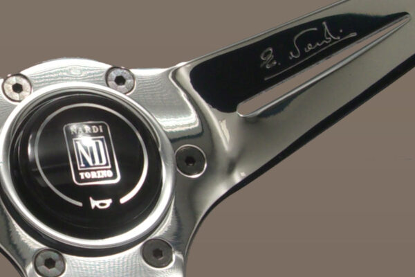 350mm Deep Corn Leather Steering Wheel [Nardi] Black, Polish or Brushed / Red Stitch - Image 15