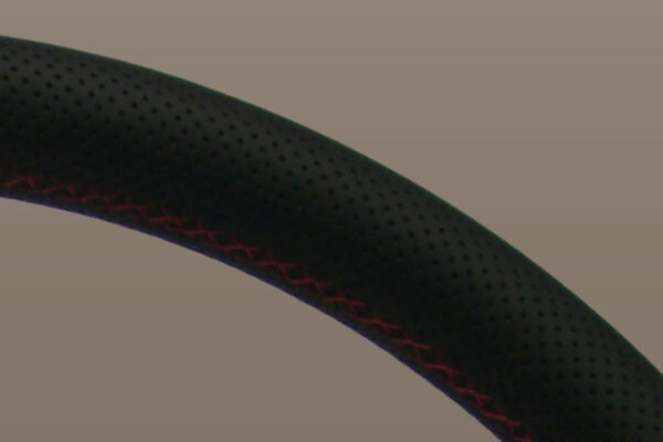 350mm Deep Corn Leather Steering Wheel [Nardi] Black, Polish or Brushed / Red Stitch - Image 16