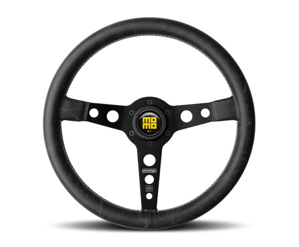 HERITAGE Prototipo Steering Wheel (Distressed Leather / Vintage Horn) [Momo] 350mm (Silver or Black Spokes) PRH35BK2B PRH35BK0B