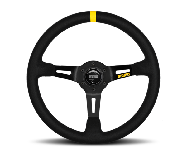 Momo Mod 08 Steering Wheel (Made in Italy) [Momo] 350mm (Black Spoke) Leather or Suede R1908/35L R1908/35S